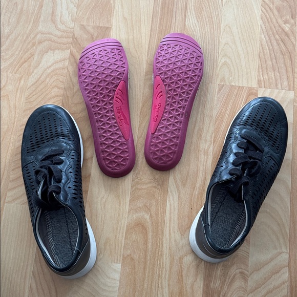 Dansko Womens Charlie Perforated Black Lace Up Sneaker Shoes Size 39 - Picture 8 of 8